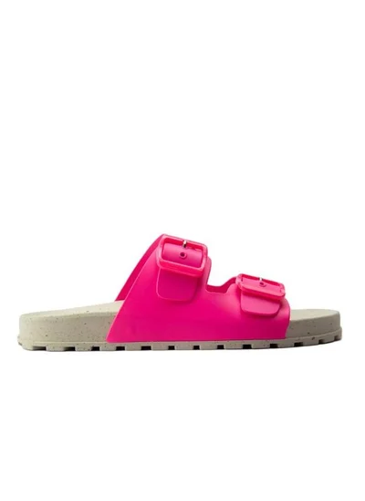 Voices Folk Women'S Birken Style Sandal With Adjustable Strap - Natural/Pink