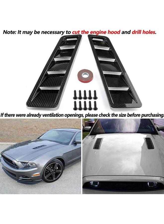WENJTP Auto Hoods Vents Bonnet Cover Hood Scoop for Cars Cold Air Flow Intake Fitment Louvers Cooling Intakes Intake Vent Cover (Carbon Fiber) - Image 3