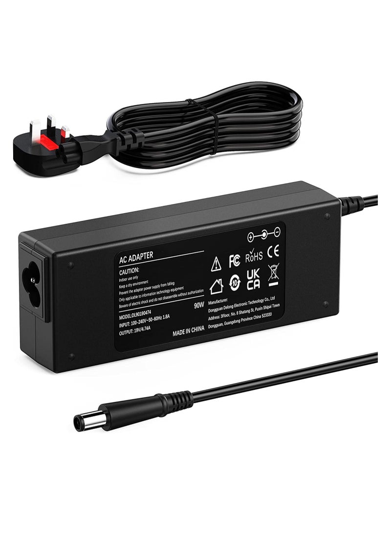 Generic - 90W Power Adapter Charger For HP EliteBook 820 840 850 G1 G2 8440p 8460p, Probook 430 440 450 455 G1 G2 4430s 4530s 6470b 6570b, Pavilion DV7 DV6 DV5 DV4 DM4 G7 G6, Compaq Cq57 Cq58 Cq617.4 x 5.0MM - Image 1