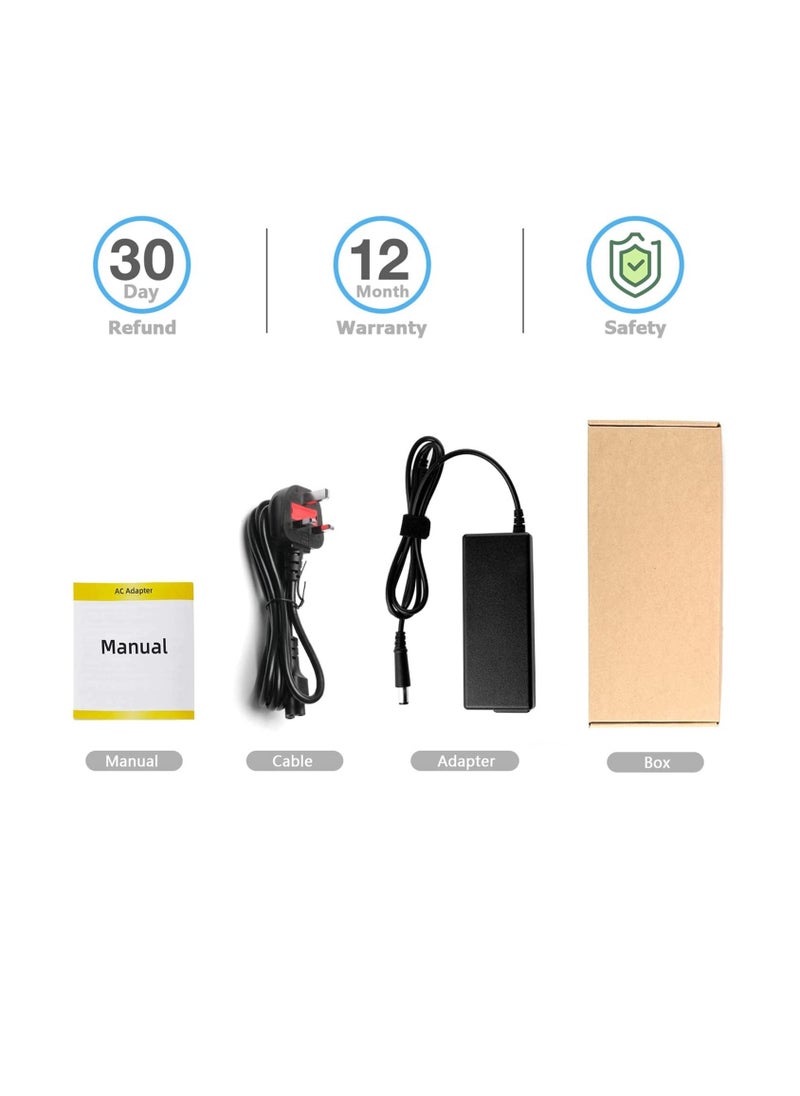 Generic - 90W Power Adapter Charger For HP EliteBook 820 840 850 G1 G2 8440p 8460p, Probook 430 440 450 455 G1 G2 4430s 4530s 6470b 6570b, Pavilion DV7 DV6 DV5 DV4 DM4 G7 G6, Compaq Cq57 Cq58 Cq617.4 x 5.0MM - Image 1