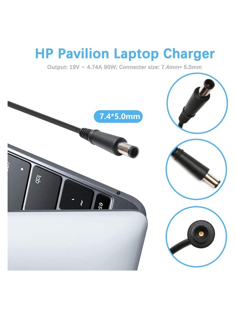 Generic - 90W Power Adapter Charger For HP EliteBook 820 840 850 G1 G2 8440p 8460p, Probook 430 440 450 455 G1 G2 4430s 4530s 6470b 6570b, Pavilion DV7 DV6 DV5 DV4 DM4 G7 G6, Compaq Cq57 Cq58 Cq617.4 x 5.0MM - Image 1