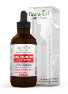 botanical green care Saw Palmetto & Cayenne Scalp Oil For Hair Growth, Hair Loss Serum, Hair Oil For Dry Damaged Hair And Growth, Hair Growth Serum For Thicker Longer Fuller Healthier Hair, All Natural Vitamin Rich  - Image 1