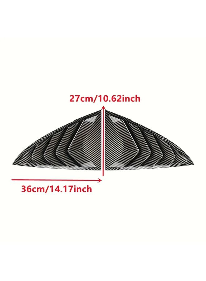Carbon Fiber Look Rear Window Louvers Side Vent Trim Cover For Model Y 2020 2024 - Image 2