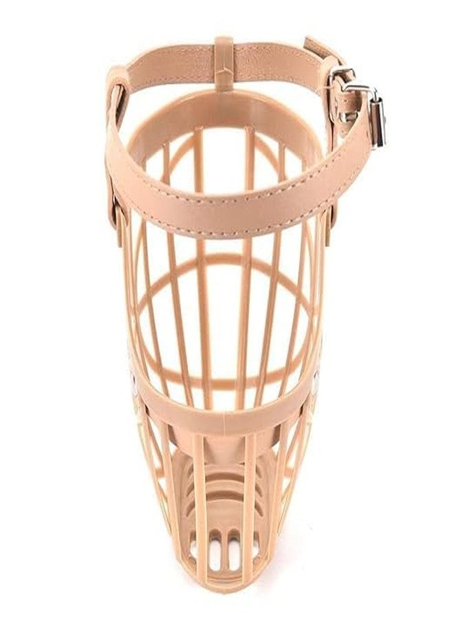 KittuPet كمامة كيتو بيت القابلة للتعديل للكلاب - قناع أمان مضاد للعض يسمح بالتهوية للكلاب الصغيرة والمتوسطة الحجم - مثالي للتدريب وزيارة الطبيب البيطري والتزيين (بيج، صغير رقم 4) - Image 4