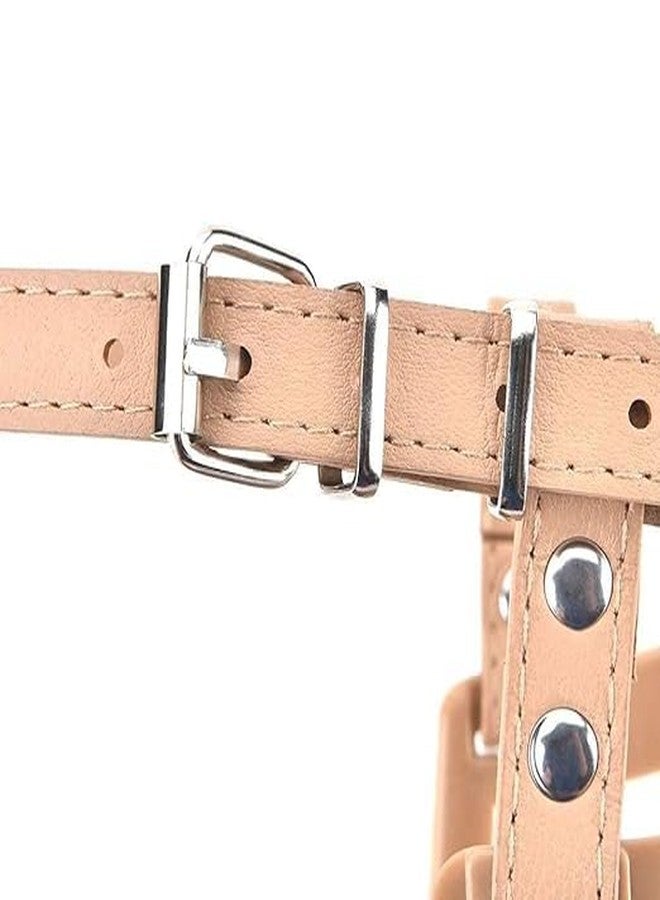 KittuPet كمامة كيتو بيت القابلة للتعديل للكلاب - قناع أمان مضاد للعض يسمح بالتهوية للكلاب الصغيرة والمتوسطة الحجم - مثالي للتدريب وزيارة الطبيب البيطري والتزيين (بيج، صغير رقم 4) - Image 5