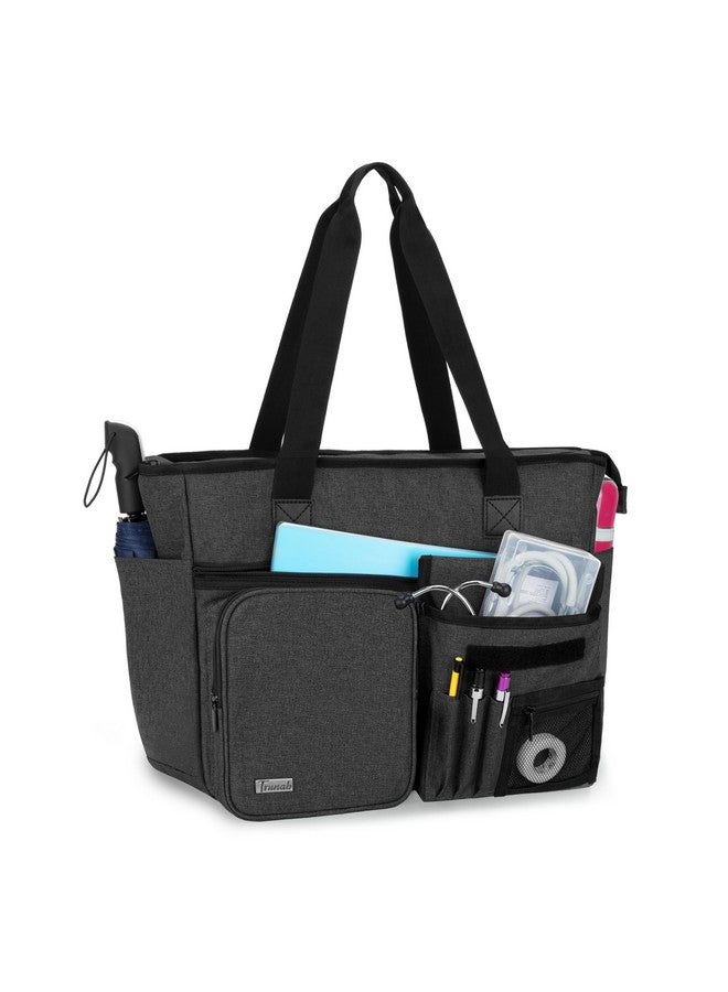 Trunab Nurse Tote Bag for Work with Padded 15.6” Laptop Sleeve, Nurse Bag for Hospice Visit, Home Health Care (Black) - Image 1