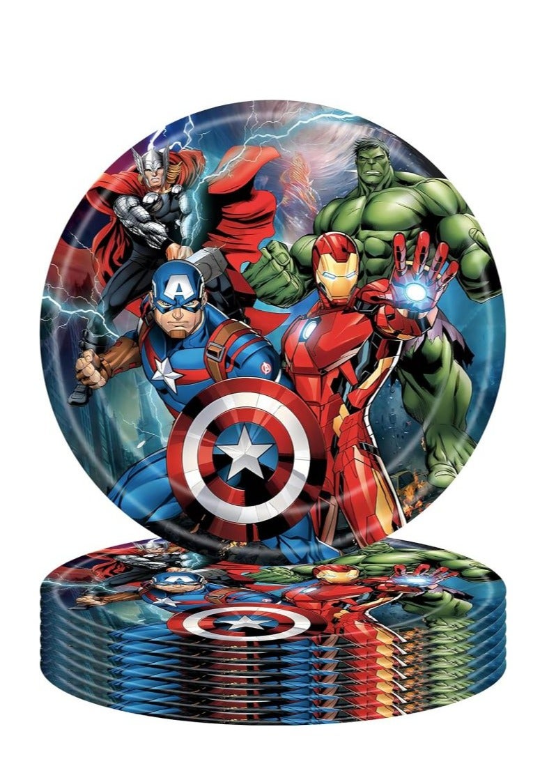 Tamona Avengers Birthday Party Supplies Decorations, Serves 10 Guests Superhero’s Themed Set with Banner, Table Cover, Plates, Napkins, Cake Topper, Latex Balloon-136 Pcs. - Image 2