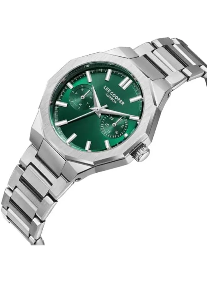 لي كوبر Lee Cooper Women's VX36E1 Movement Watch, Multi Function Display and Metal Strap - LC08019.370, Green