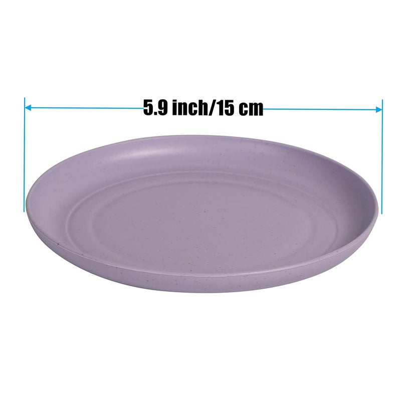 CAMBUY Wheat Straw Plates Lightweight Unbreakable Dinner Dishes Plates Set Dishwasher & Microwave Safe (Small 6 Pack 5.9') - Image 4