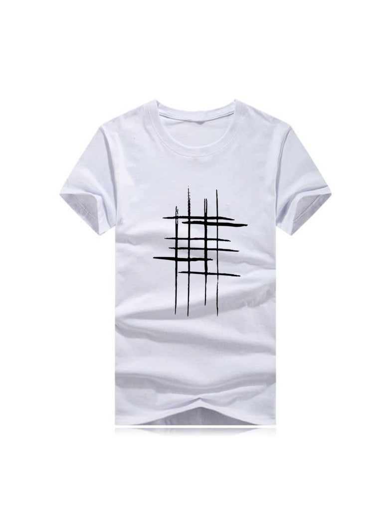 Loquat Creative Line Cross Printed Tee Topt Men Summer Large Size Short Sleeve O Neck T-Shirt  - Image 1