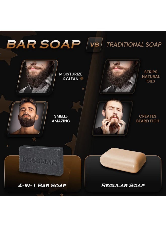 bossman - Ossman Men'S Bar Soap 4 In 1 Beard Wash Shampoo Body Wash And Conditioner 4 Oz - Image 1