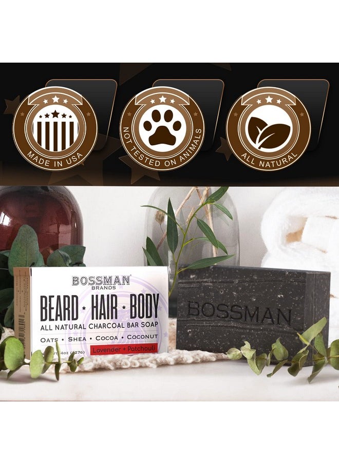 bossman - Ossman Men'S Bar Soap 4 In 1 Beard Wash Shampoo Body Wash And Conditioner 4 Oz - Image 1
