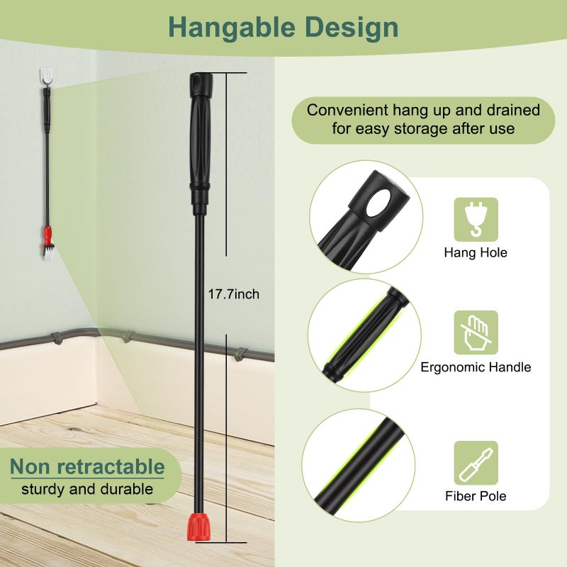 hygger Multi-Use Fish Tank Cleaner, 6 in 1 Aquarium Cleaning Tools Kit with 17.7 Inches Long Handle Algae Scraper Sponge Scrubber Firm Scrub Brush Fish Net Gravel Rake for Acrylic & Glass Tank - Image 3