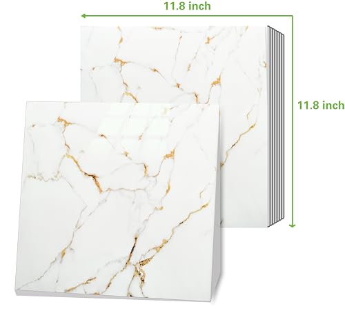 SHOWCOLOUR 20 Sheets Peel and Stick Backsplash Marble Look 12X12 Self Adhesive Wall Tile Back Splashes for Kitchen Bathroom Colorful Tiles 20 Golden - Image 3
