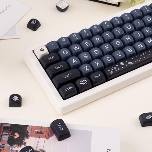 GEKUCAP MOA Keycaps 126 Keys PBT Keycaps Dye-Sublimation Custom Keyboard Key Caps Set for Cherry Gateron MX Switches Mechanical Keyboards, Black Blue Space Theme Key Caps - Image 3