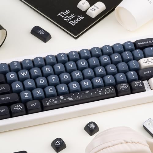 GEKUCAP MOA Keycaps 126 Keys PBT Keycaps Dye-Sublimation Custom Keyboard Key Caps Set for Cherry Gateron MX Switches Mechanical Keyboards, Black Blue Space Theme Key Caps - Image 5