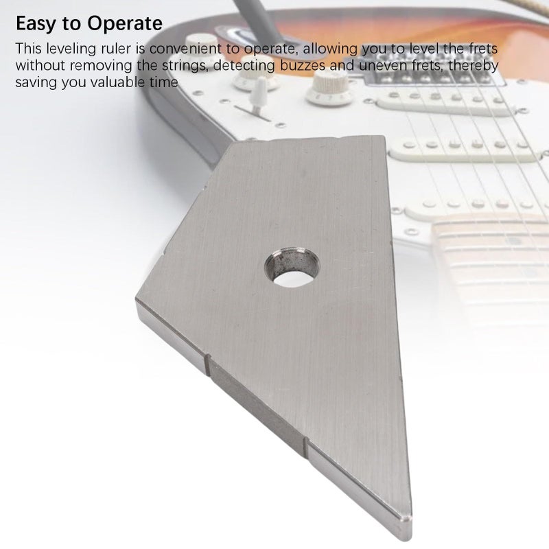 Stainless Steel 4 in 1 Guitar Repair Tool for Buzzing Fret Action Pickup Leveling - Image 3
