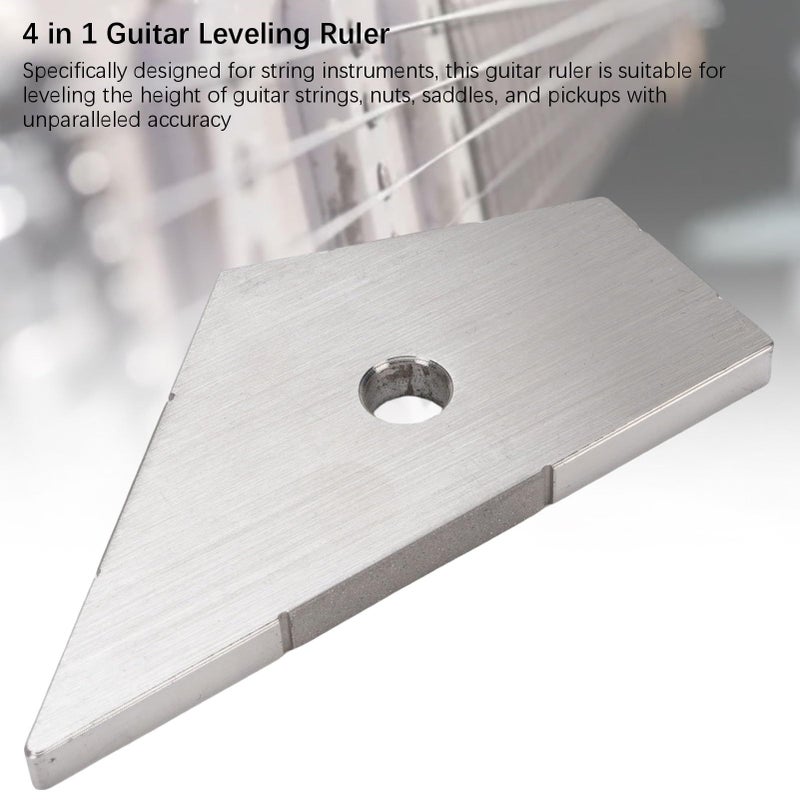 Stainless Steel 4 in 1 Guitar Repair Tool for Buzzing Fret Action Pickup Leveling - Image 4