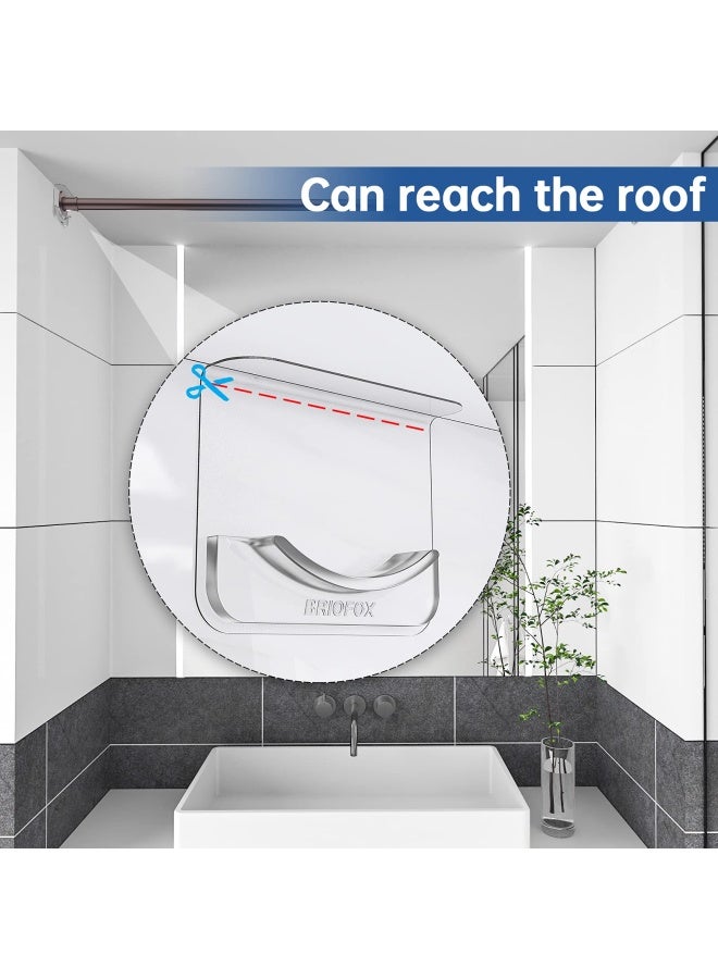 BRIOFOX Adhesive Shower Curtain Rod Holder No Drilling Invisible Wall Mount Holder Transparent Rod Retainer 2 PackRod Not Included - Image 3