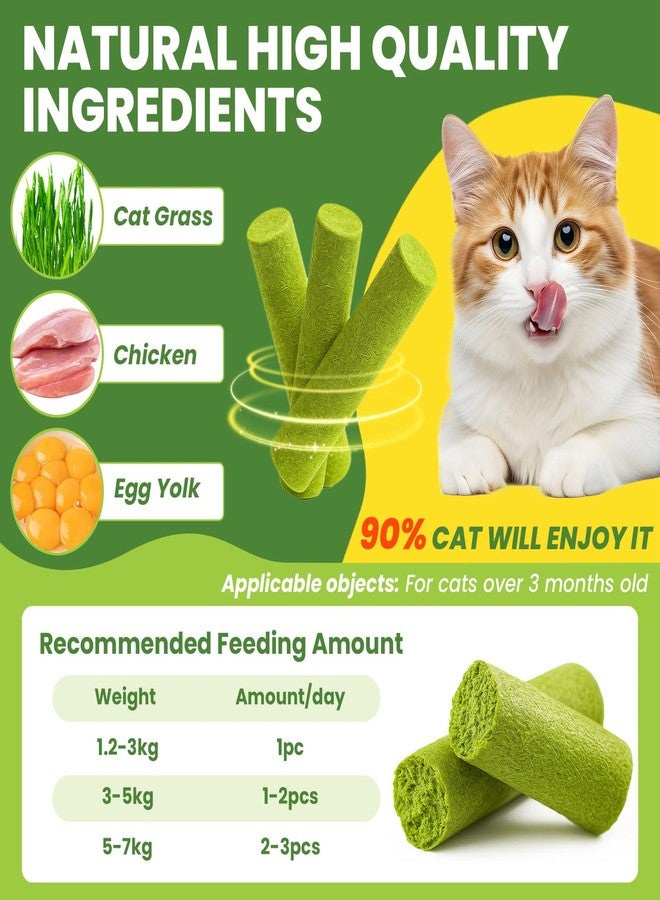 CPFK Cat Grass Sticks, 60 g Cat Grass Teething Stick and 50 g Cats Treats, Natural Dental Chews for Teeth Cleaning & Hairball Relief Teething Sticks for Indoor Cats Grain-Free - Image 2