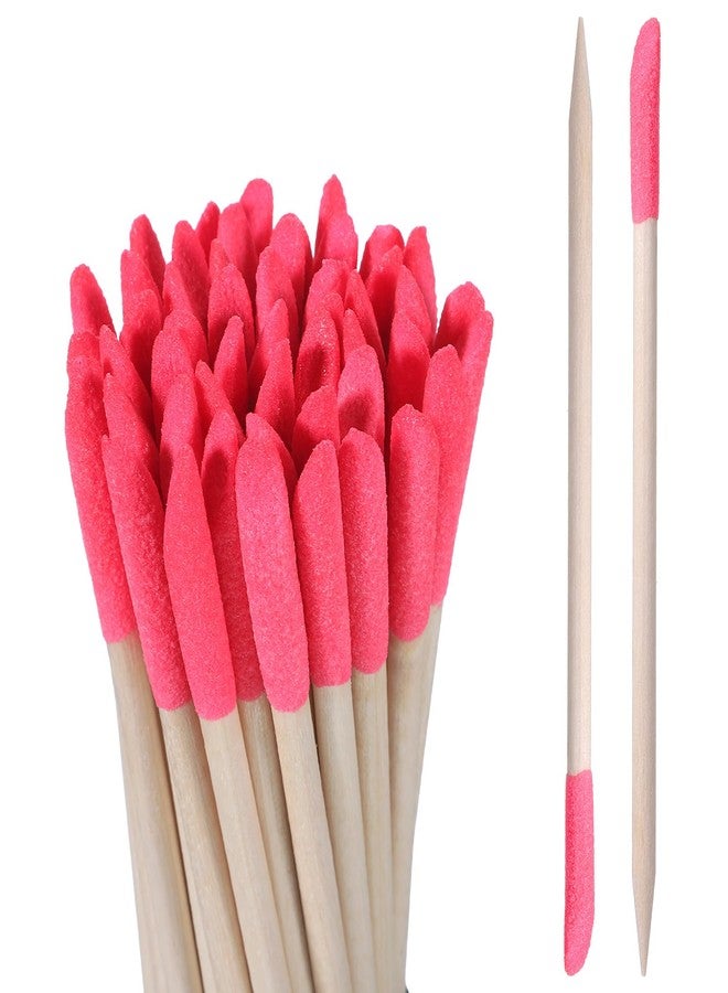 Eldraqth Sanding Sticks for Plastic Models, 50 Pcs Natural Wooden Cuticle Pusher Sticks Pink Pumice Stone Cuticle File Double-Headed Manicure Fine Detailing Tools for Manicure Pedicure Home Salon Mani Pedi - Image 1