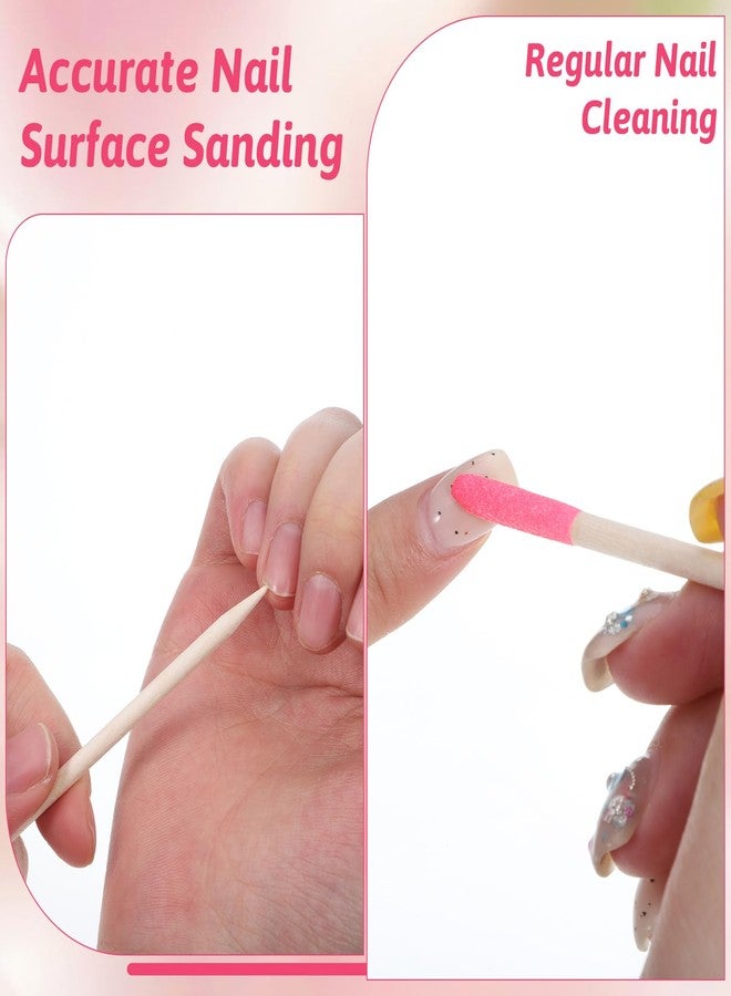 Eldraqth Sanding Sticks for Plastic Models, 50 Pcs Natural Wooden Cuticle Pusher Sticks Pink Pumice Stone Cuticle File Double-Headed Manicure Fine Detailing Tools for Manicure Pedicure Home Salon Mani Pedi - Image 4