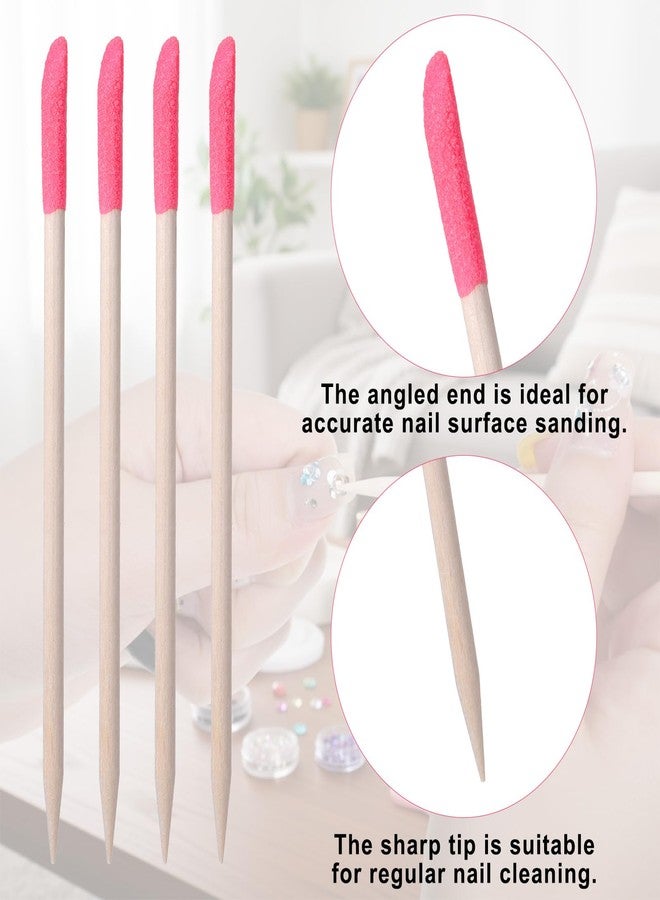 Eldraqth Sanding Sticks for Plastic Models, 50 Pcs Natural Wooden Cuticle Pusher Sticks Pink Pumice Stone Cuticle File Double-Headed Manicure Fine Detailing Tools for Manicure Pedicure Home Salon Mani Pedi - Image 3
