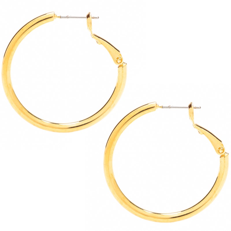 Lifetime Jewelry Hoop Earrings for Women and Men 24k Real Gold Plated (Gold) - Image 1