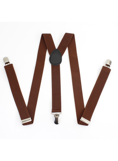 Elastic Suspenders Clip-on Adjustable Womens Braces Multicolor Coffee