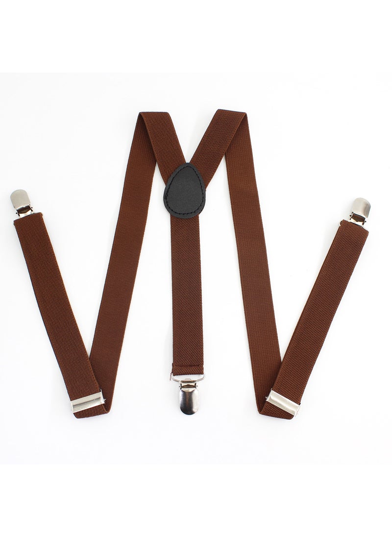 Generic - Elastic Suspenders Clip-on Adjustable Womens Braces Multicolor Coffee - Image 1