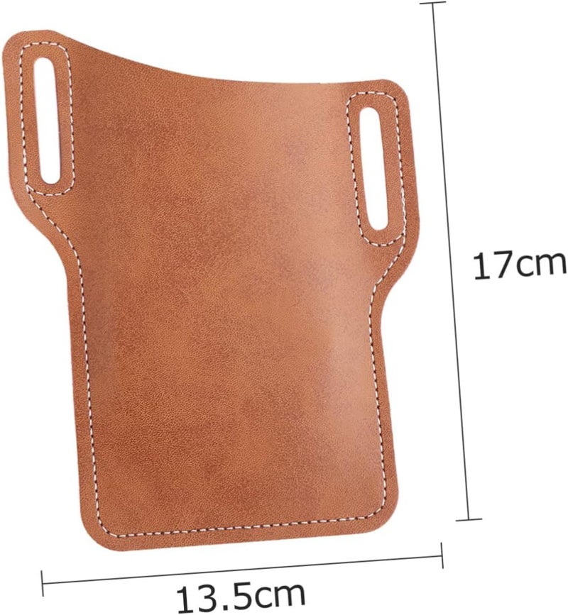 Convenient Dark Brown Cell Phone Waist Bag Multi-functional Protective Pouch for Outdoor Activities Practical Mobile Phone Storage for Men and Boys Durable Design - Image 2
