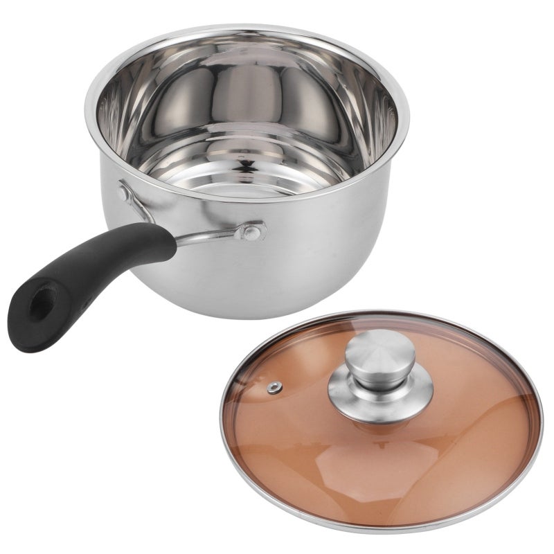 304 Stainless Steel Soup Pot:  Ergonomic Anti-Scald Single Handle, Anti-Scaling Robust Durability, Ventilated Impact-Resistant Glass Lid - Saucepan for Home Kitchen Cooking - Image 5