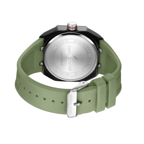 Daniel Hechter Paris kleber Collection Sporty Multifunction Watch for Men with Checkered Geometric Dial, Day & Date Display and Durable Silicon Strap - Image 5