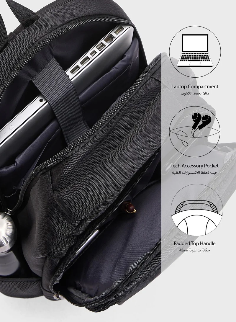 Robert Wood Multiple Compartment Padded Backpack