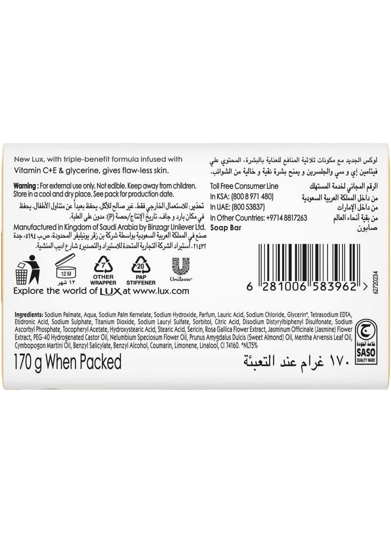 Lux Flaw-less Skin Lily Vitamin C+E, Glycerine Set of 6 PCS 170g - Image 4