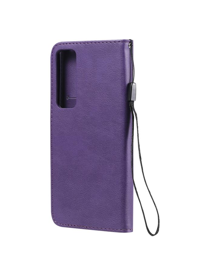 اس-توب جراب لهاتف Huawei nova 7 Pro، جراب جلدي واقي قابل للطي أفقيًا بلون سادة مع حامل وفتحات للبطاقات ومحفظة وحبل - Image 5