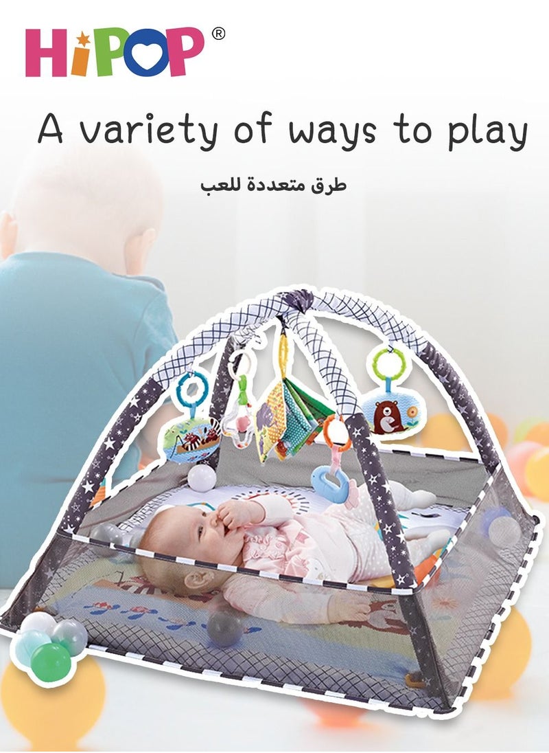 هيبوب ألعاب رياضية للأطفال وبركة الكرة مع ألعاب معلقة ، تجمع كرة البحر متعدد الوظائف 80 * 80 * 55 سم  - Image 3