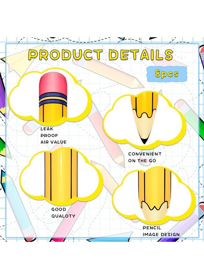 Demonwer 8 Pcs Large Inflatable Pencil Balloons Back to School Inflatable Pencil Balloon Graduation Party Decoration for Back to School Classroom Garden Room Birthday Party Decorations - Image 3