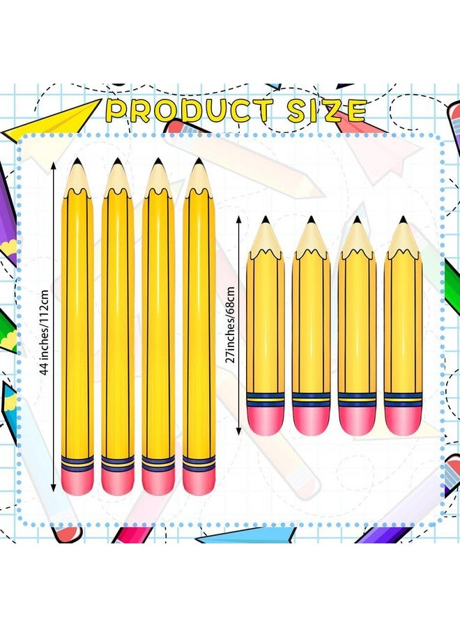 Demonwer 8 Pcs Large Inflatable Pencil Balloons Back to School Inflatable Pencil Balloon Graduation Party Decoration for Back to School Classroom Garden Room Birthday Party Decorations - Image 2
