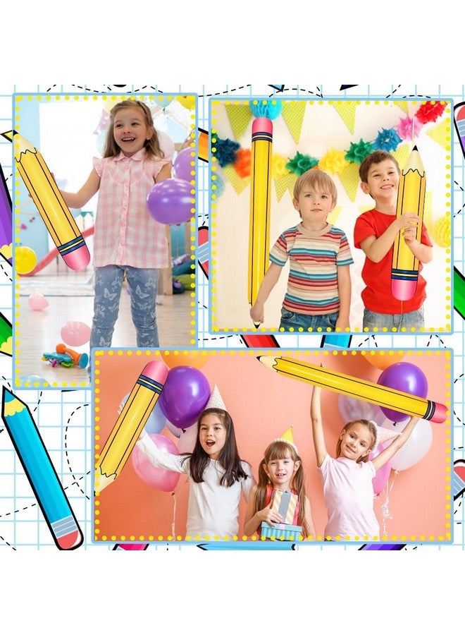 Demonwer 8 Pcs Large Inflatable Pencil Balloons Back to School Inflatable Pencil Balloon Graduation Party Decoration for Back to School Classroom Garden Room Birthday Party Decorations - Image 5