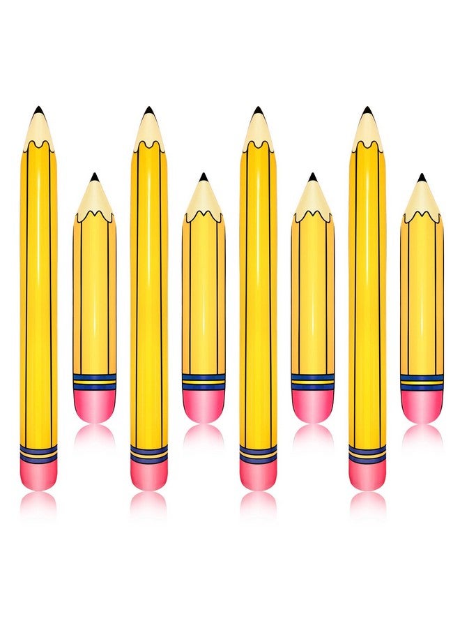 Demonwer 8 Pcs Large Inflatable Pencil Balloons Back to School Inflatable Pencil Balloon Graduation Party Decoration for Back to School Classroom Garden Room Birthday Party Decorations - Image 1