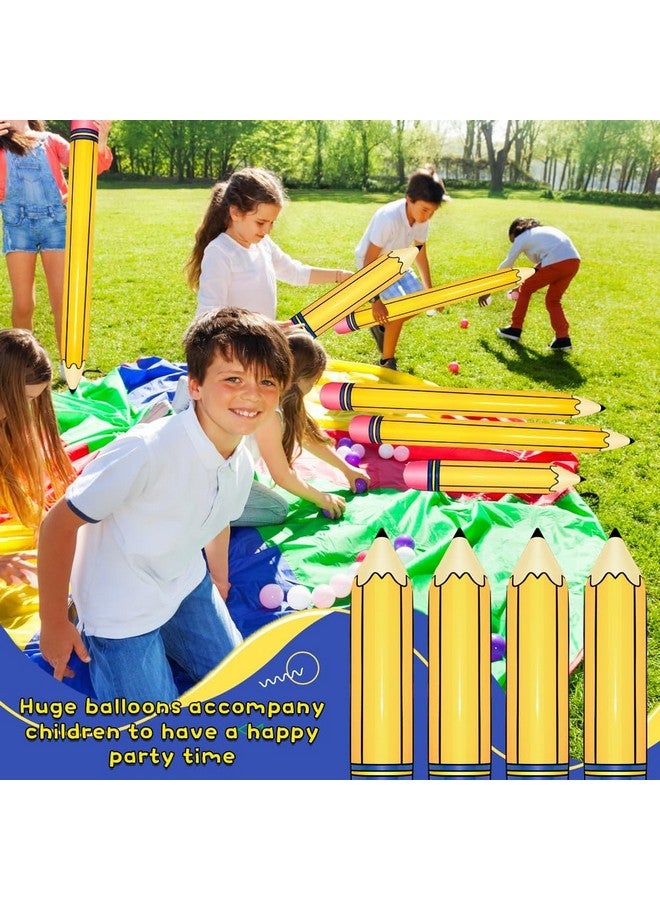 Demonwer 8 Pcs Large Inflatable Pencil Balloons Back to School Inflatable Pencil Balloon Graduation Party Decoration for Back to School Classroom Garden Room Birthday Party Decorations - Image 4
