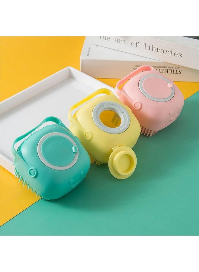 GS E-Com Baby Showers Silicone Bath Square Brush filling Shampoo Baby Adult Bath And Back Towel Pet Massage Skin Scrubber Bath Brush - Image 5