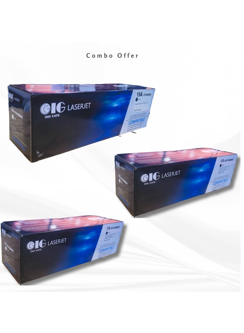 IG Compatible 2+1 Toner & Drum Combo – 2x CF217A / CRG047D Toners + 1x CF219A / CRG049D Drum – For HP & Canon Printers – 1600 Pages per Toner - Image 1
