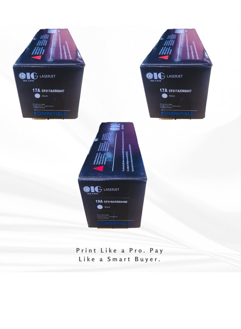 IG Compatible 2+1 Toner & Drum Combo – 2x CF217A / CRG047D Toners + 1x CF219A / CRG049D Drum – For HP & Canon Printers – 1600 Pages per Toner - Image 3