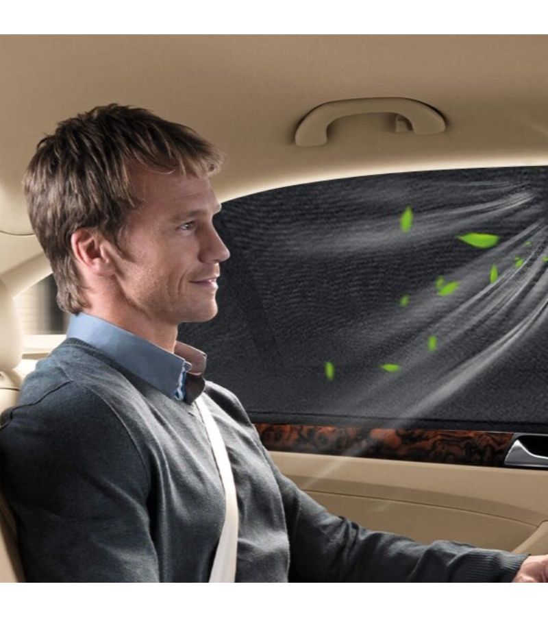 2 Pack Black Rear Window Sunshades Breathable Universal for SUVs Sedans - Image 5