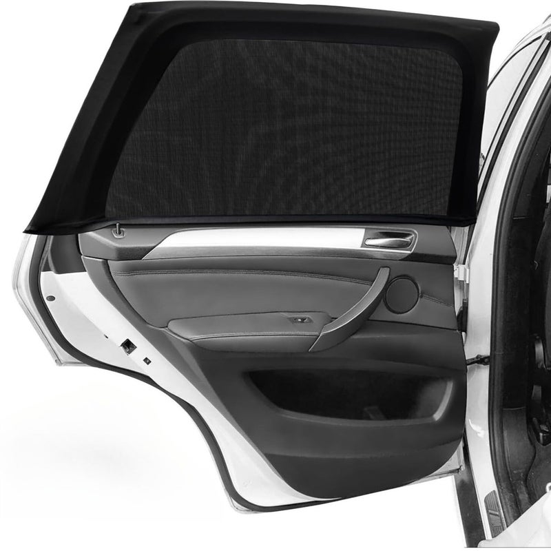 2 Pack Black Rear Window Sunshades Breathable Universal for SUVs Sedans - Image 3