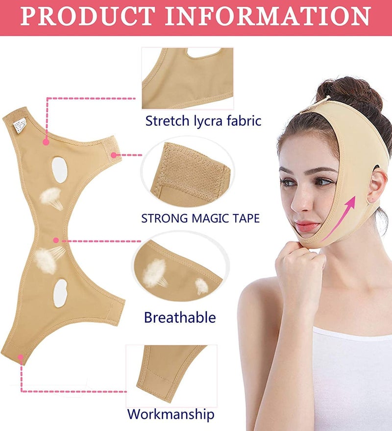 Alexvyan Facial Beauty Slimming Mask For Double Chin Breathable Face Lifting Belt V For Women Anti Double Chin Belts Ultrathin Strap Band Anti Wrinkle Mask For Women (Xl-Size), 1 Count - Image 5