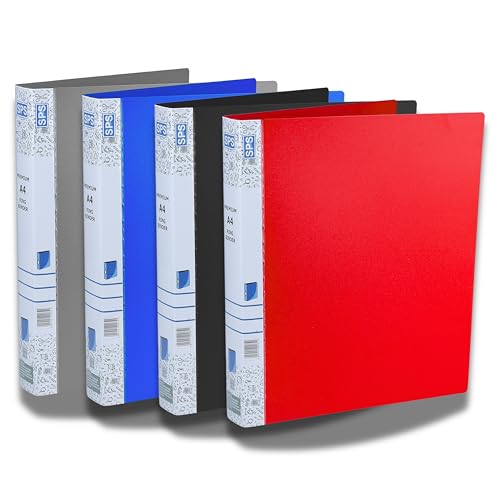 SPS A4 Size 2D Ring Binder File, Office File for Certificates and Documents | for Office and School Documentation, Multicolor - Pack of 4 - Image 1