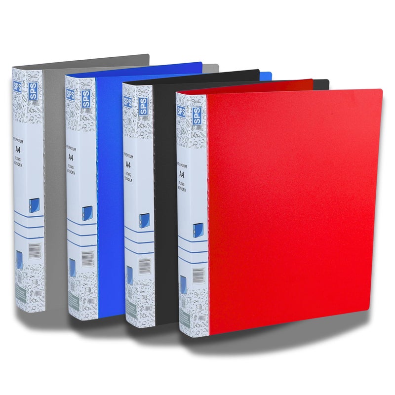 SPS A4 Size 2D Ring Binder File, Office File for Certificates and Documents | for Office and School Documentation, Multicolor - Pack of 4 - Image 5